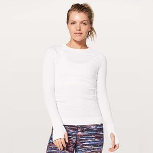 Lululemon Rest Less Crewneck Long Sleeve Pullover Running Layering Thumb Holes
